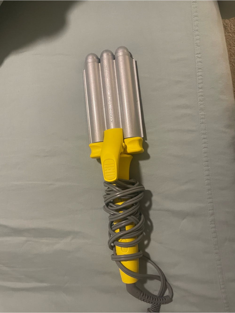 Drybar Yellow Triple Barrel Waver with Silver Barrels